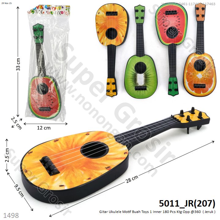 Gitar Ukulele Motif Buah Toys 1 Inner 180 Pcs Ktg Opp @360