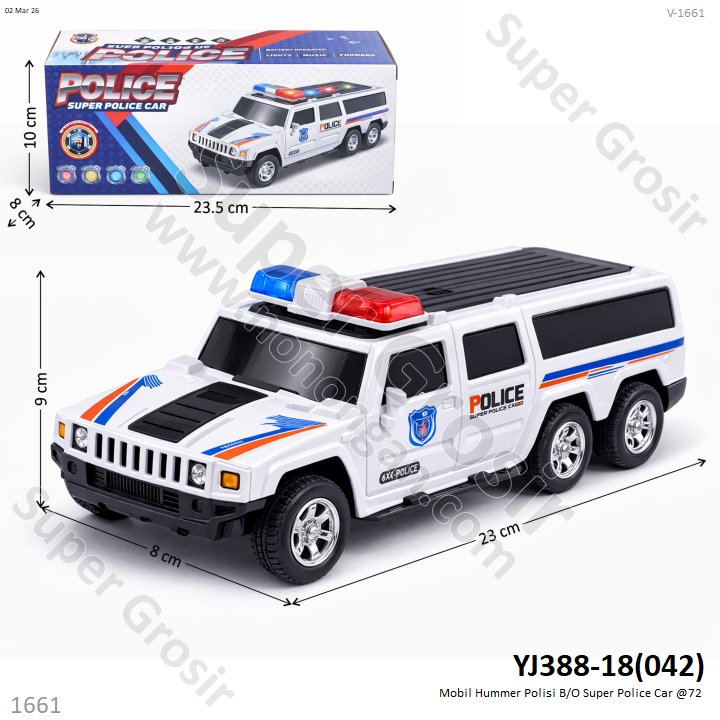 Mobil Hummer Polisi B/O Super Police Car @72