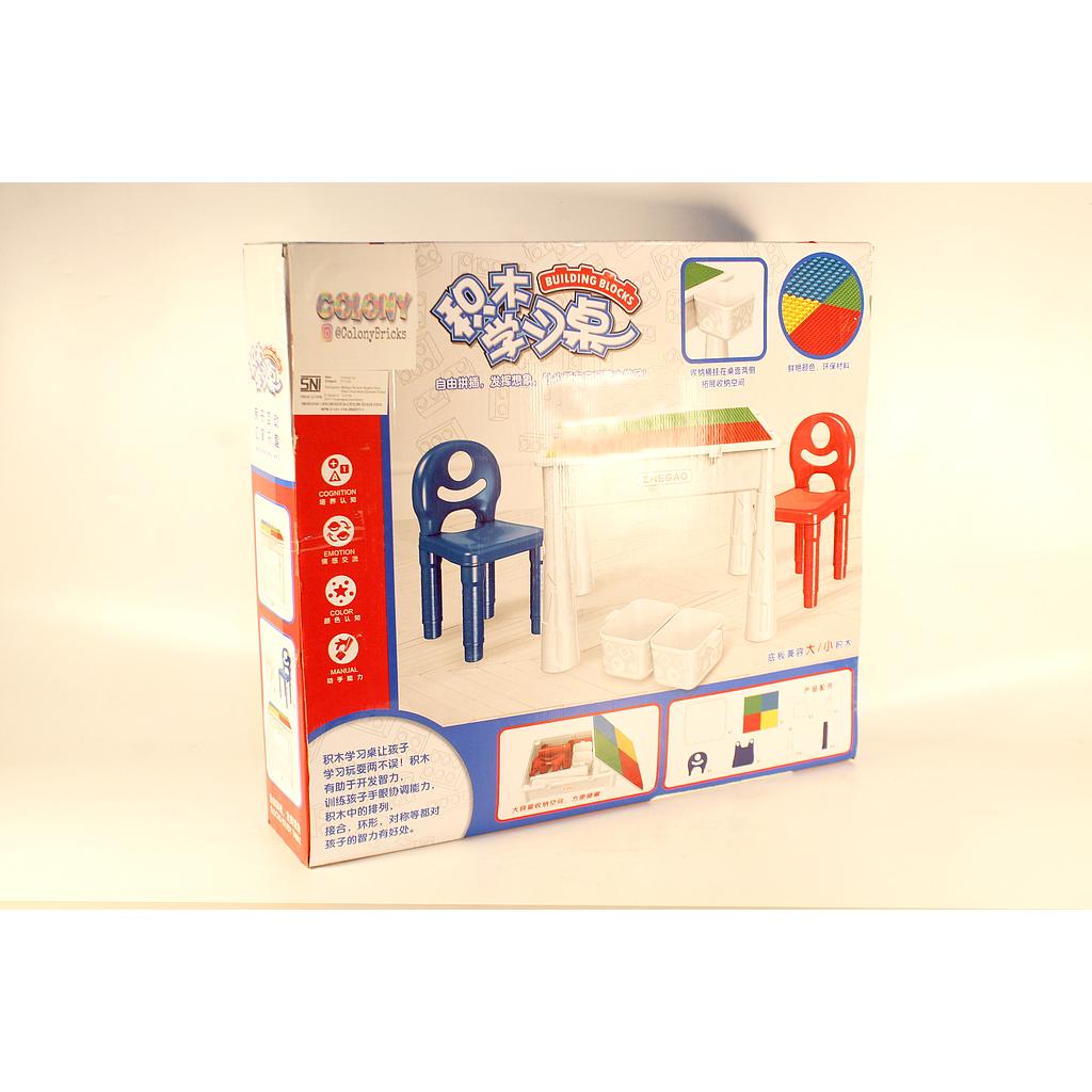 Meja Block + Kursi Building Block Box @4