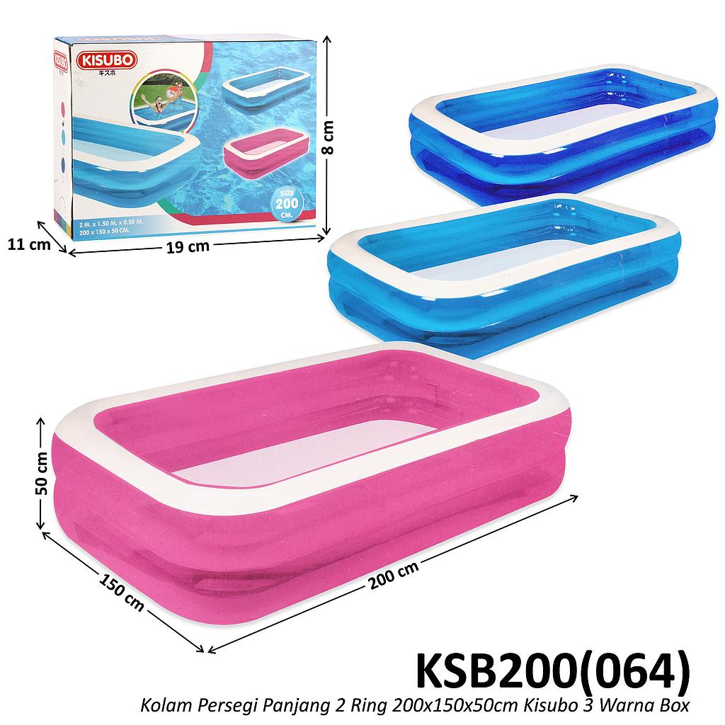 Kolam Renang Anak Persegi Panjang 2 Ring 200x150x50 cm Kisubo Box @6