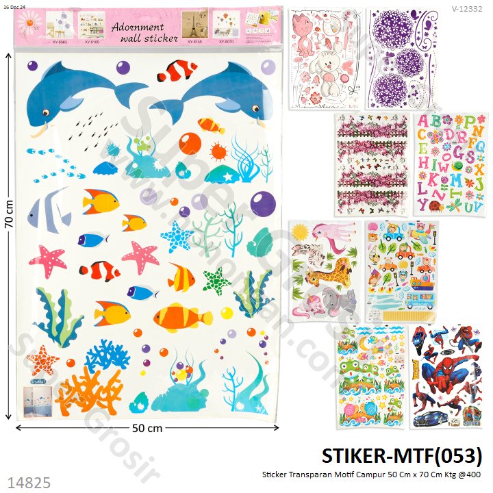 Sticker Transparan Motif Campur 50 Cm x 70 Cm Ktg @400