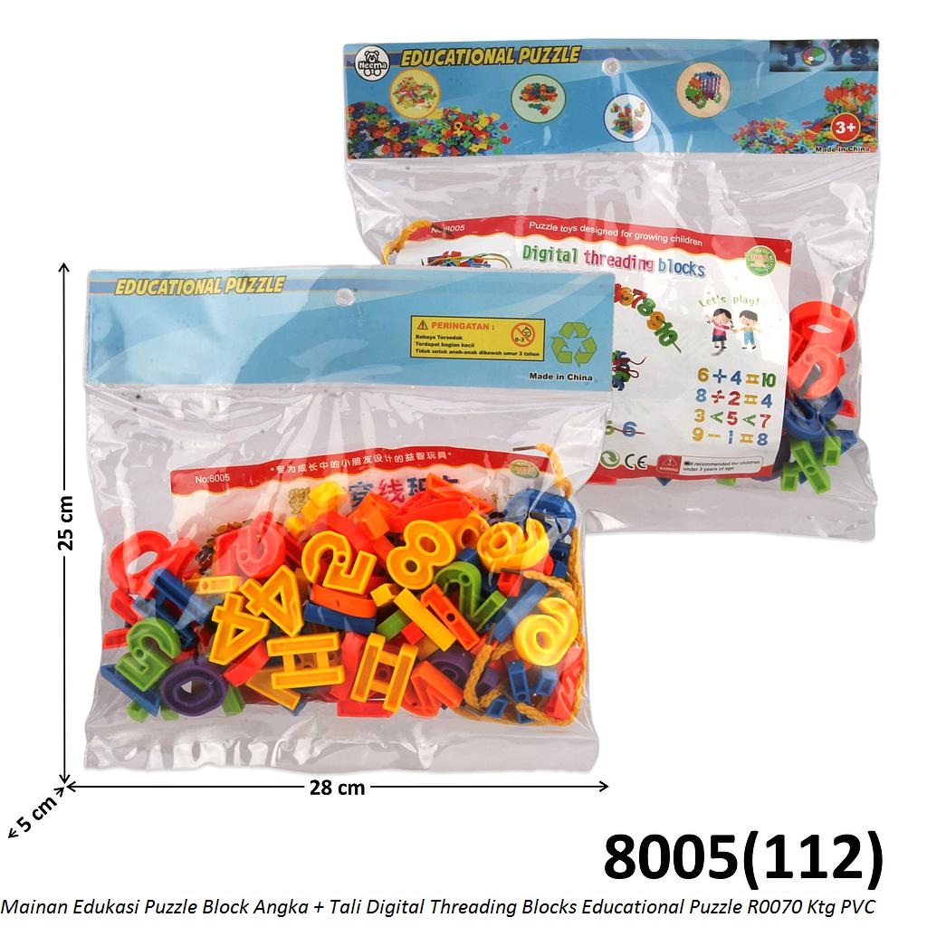 Block Angka + Tali Digital Threading Blocks Educational Puzzle R0070 Ktg PVC @25