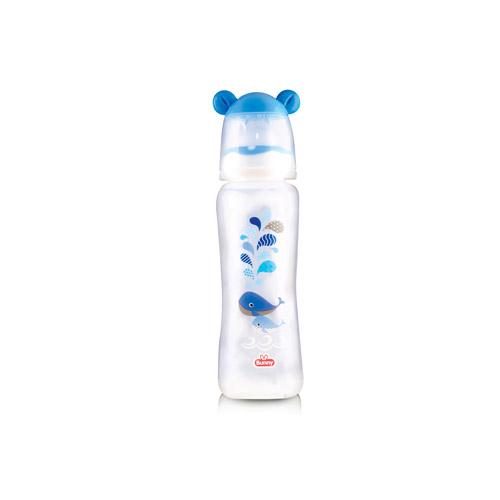 8Oz/250 Ml Square Bottle With Ear Hood With Jv Silicone Nipple (30 Shore) - 2409