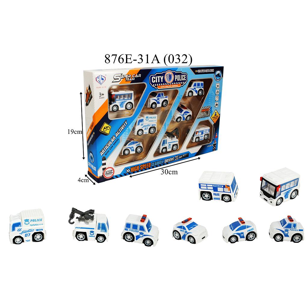 Mobil Polisi 8 Pcs F/C City Police Box Window @96