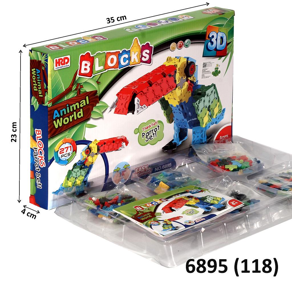 Puzzle Block Burung Beo 3D 271 Pcs Blocks Box @108