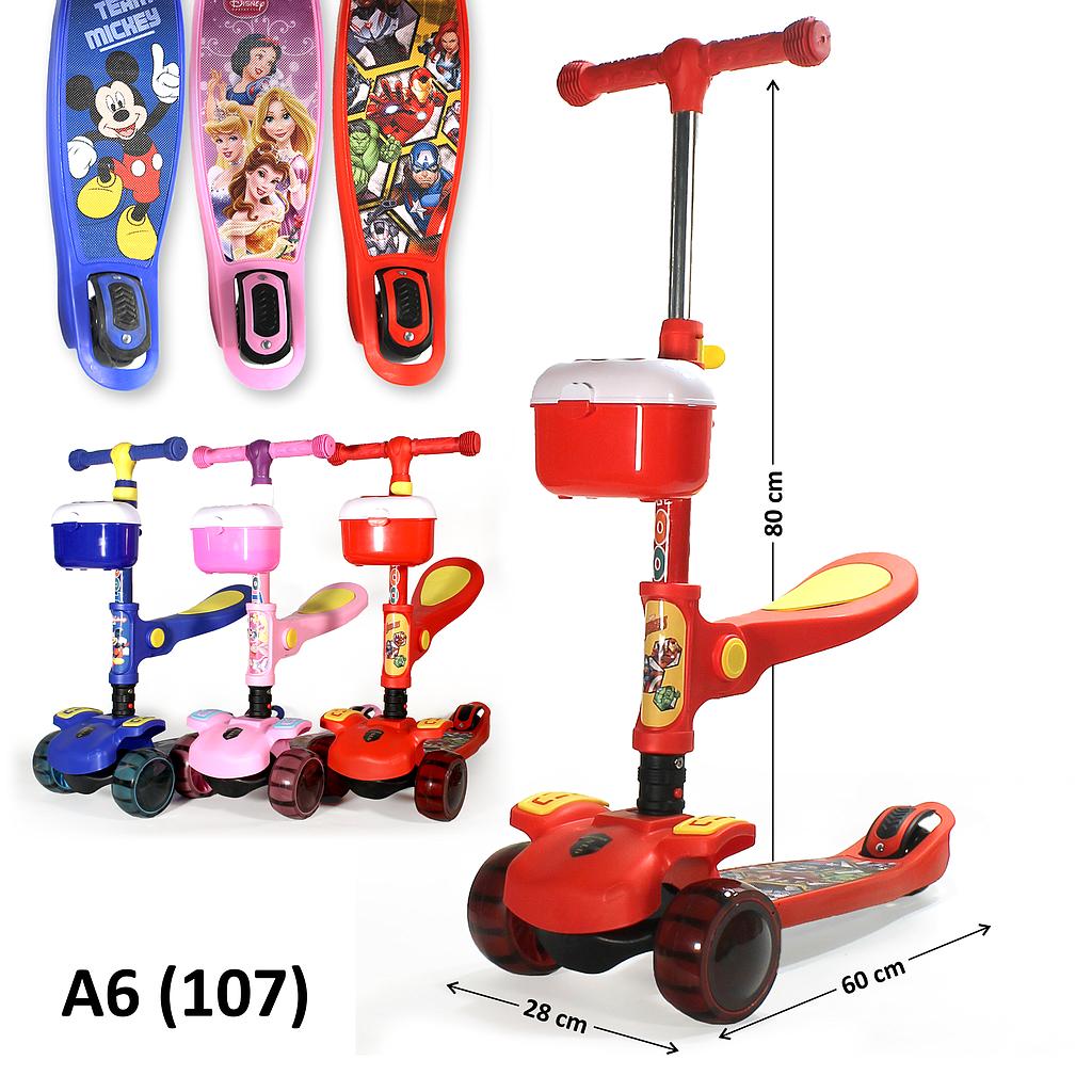 Scooter Duduk Roda 3 Karakter B/O Musik Lampu Box @6