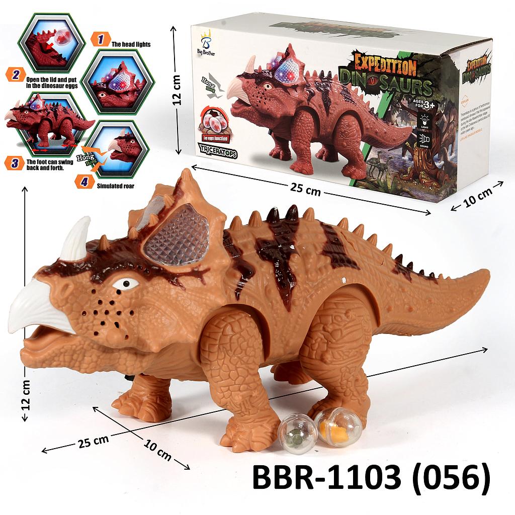 Dinosaurus Triceratops B/O Jalan Suara Lampu Bertelur Expedition Dinosaurs 2 Warna 1 Inner 30 Pcs Box @60