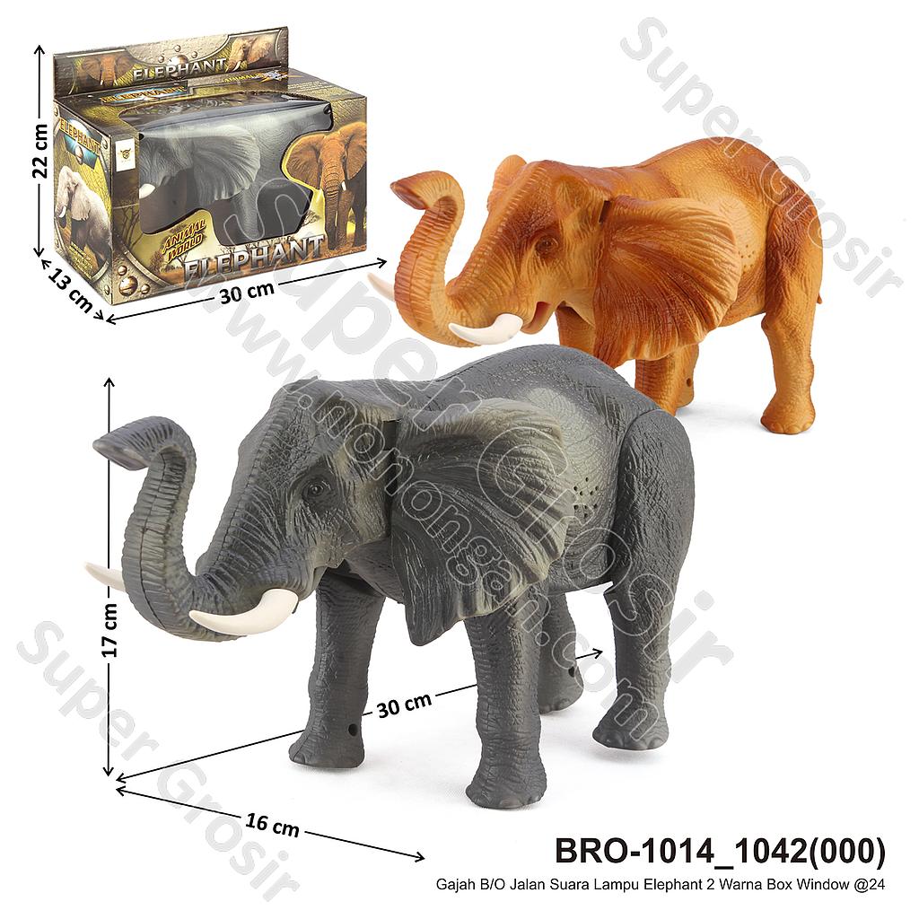 (OBRAL) Hewan Gajah B/O Jalan Suara Lampu Elephant 2 Warna Box Window @24