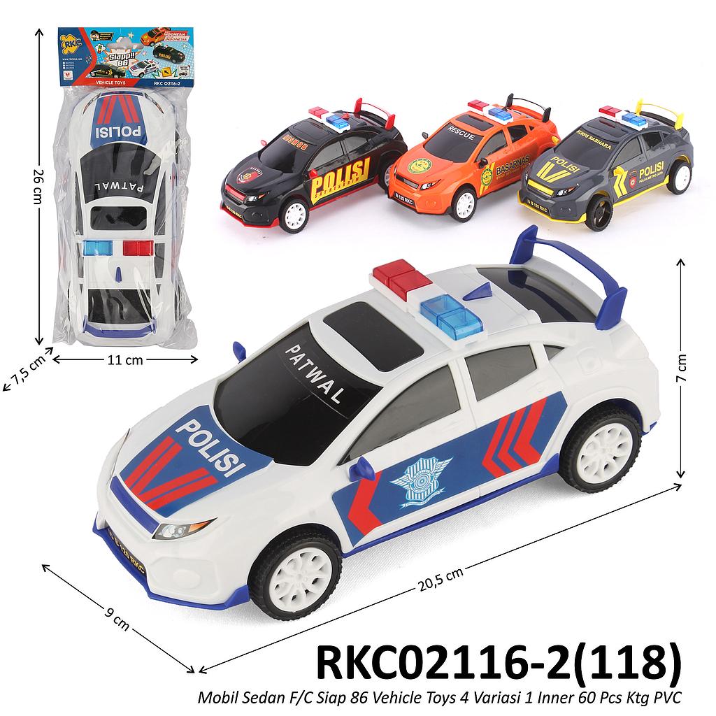Mobil Sedan Polisi F/C Siap 86 Vehicle Toys 1 Inner 60 Pcs Ktg PVC @120