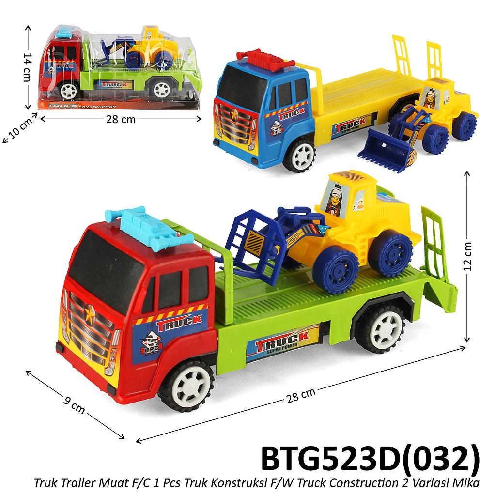 Truk Muat Kendaraan Konstruksi Flat Deck F/C 28 cm F/W Truck Construction 2 Variasi Muatan Box Mika @90