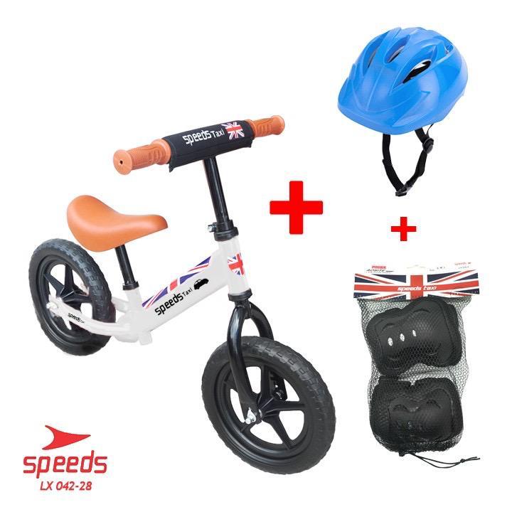 Sepeda Balance Bike Putih + Helm Box @1