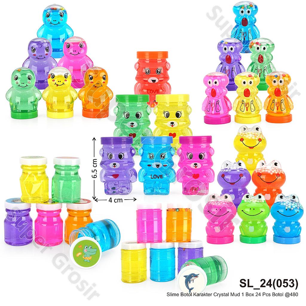 Slime Botol Karakter Crystal Mud 1 Box 24 Pcs Botol @480