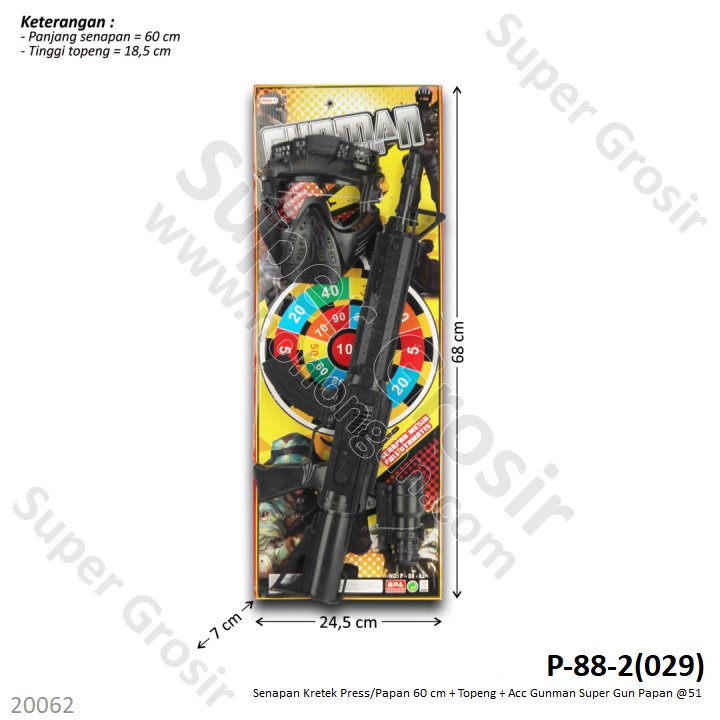Senapan Kretek + Topeng + Acc 60 cm Gunman Super Gun Papan @51