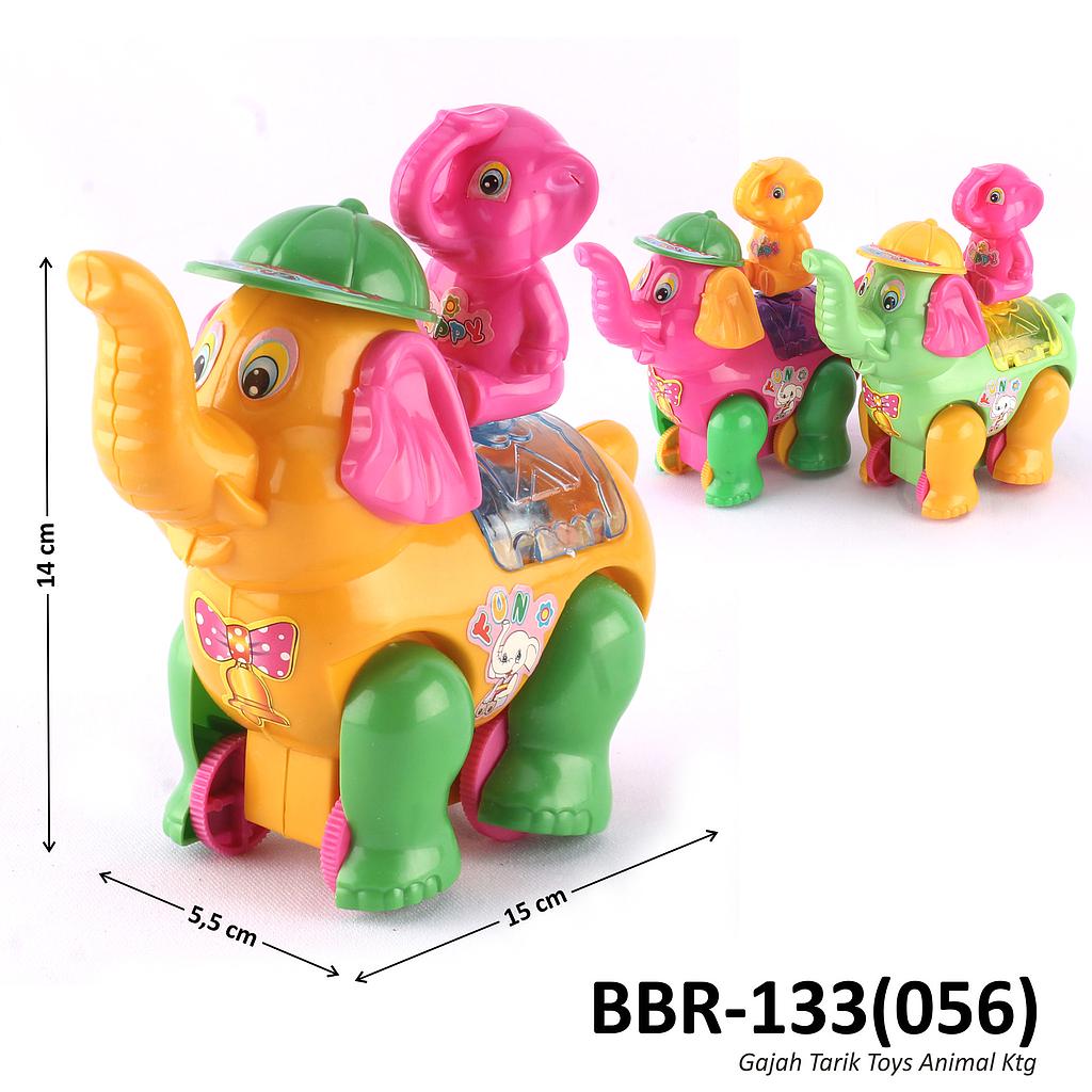 Mainan Tarik Gajah P/S 15 cm Toys Animal 3 Warna 1 Inner 144 Pcs Ktg Opp @288