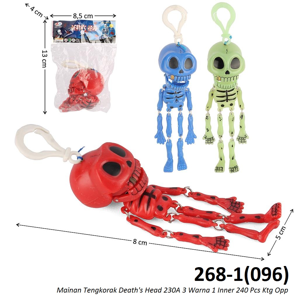 Mainan Tarik Tengkorak Death's Head 230A 3 Warna 1 Inner 240 Pcs Ktg Opp @1920
