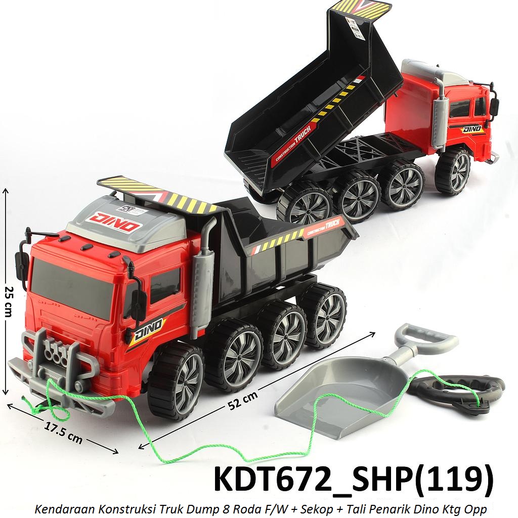 Truk Dump Tronton 52 cm F/W + Sekop dan Tali Penarik Dino Ktg Opp @12