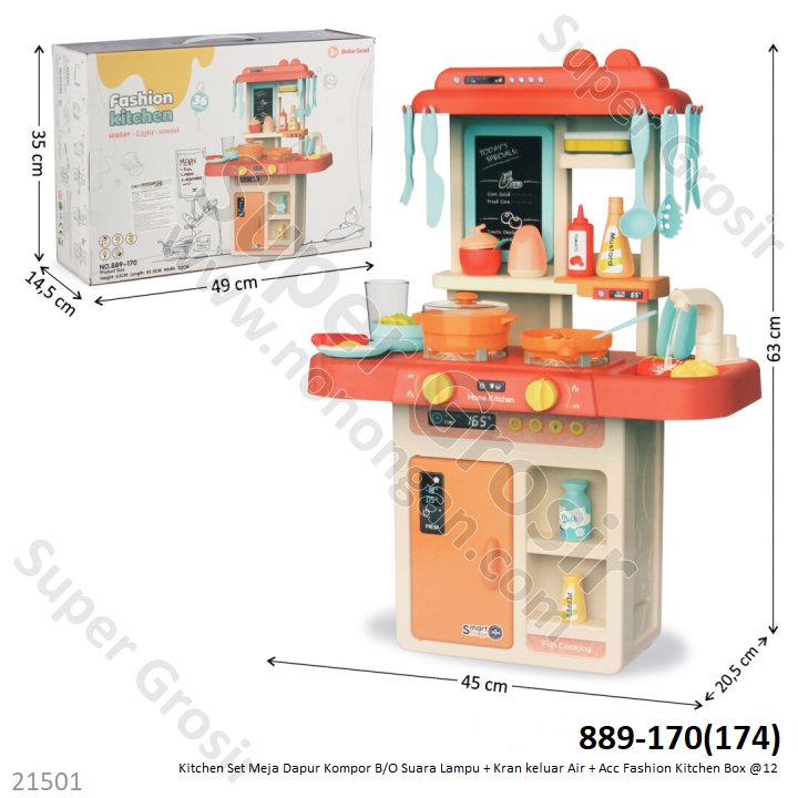 Kitchen Set B/O Lampu Suara Kran Air Fashion Box @12