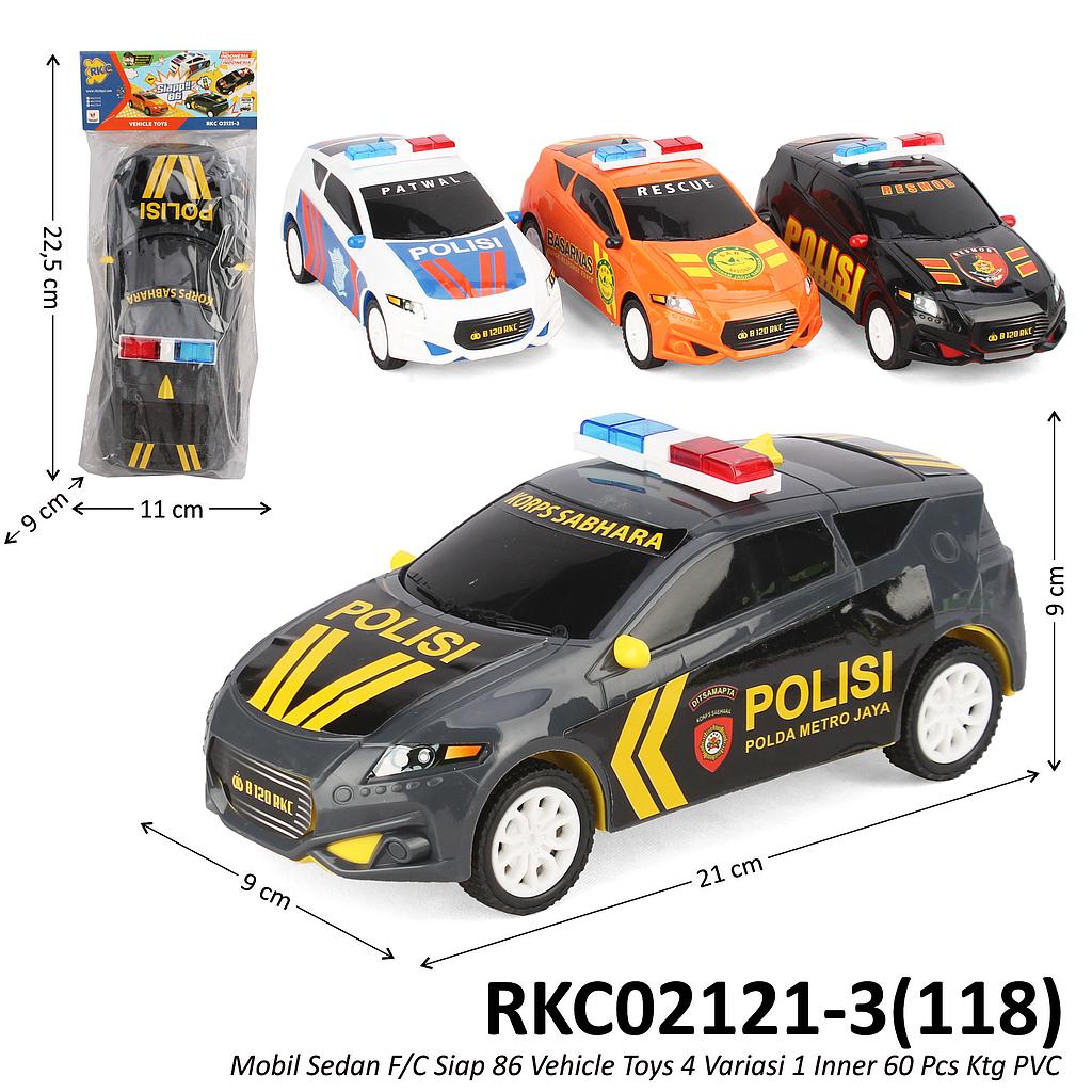 Mobil Polisi F/C Siap 86 Vehicle Toys 1 Inner 60 Pcs Ktg PVC @120