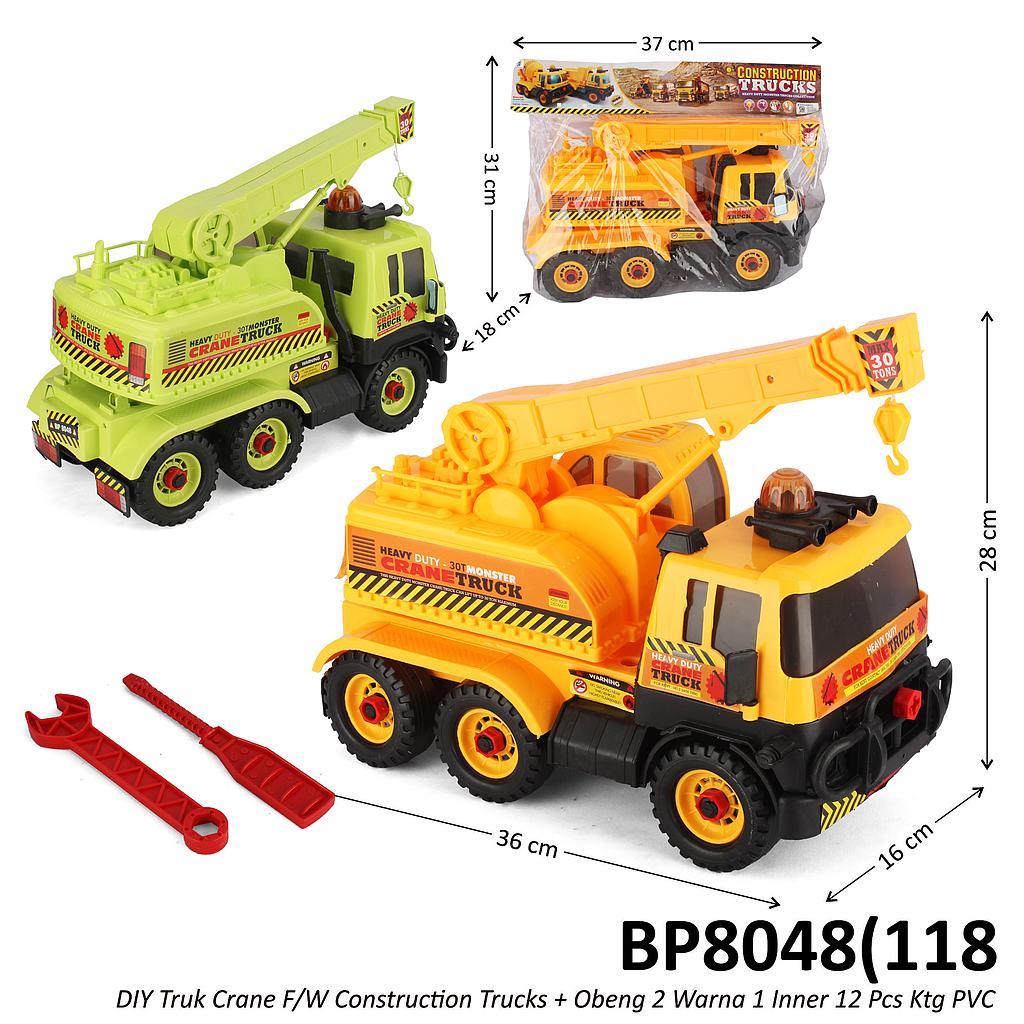 Truk Crane Tronton + Obeng F/W DIY 36 cm Construction Trucks 1 Inner 12 Pcs Ktg PVC @24