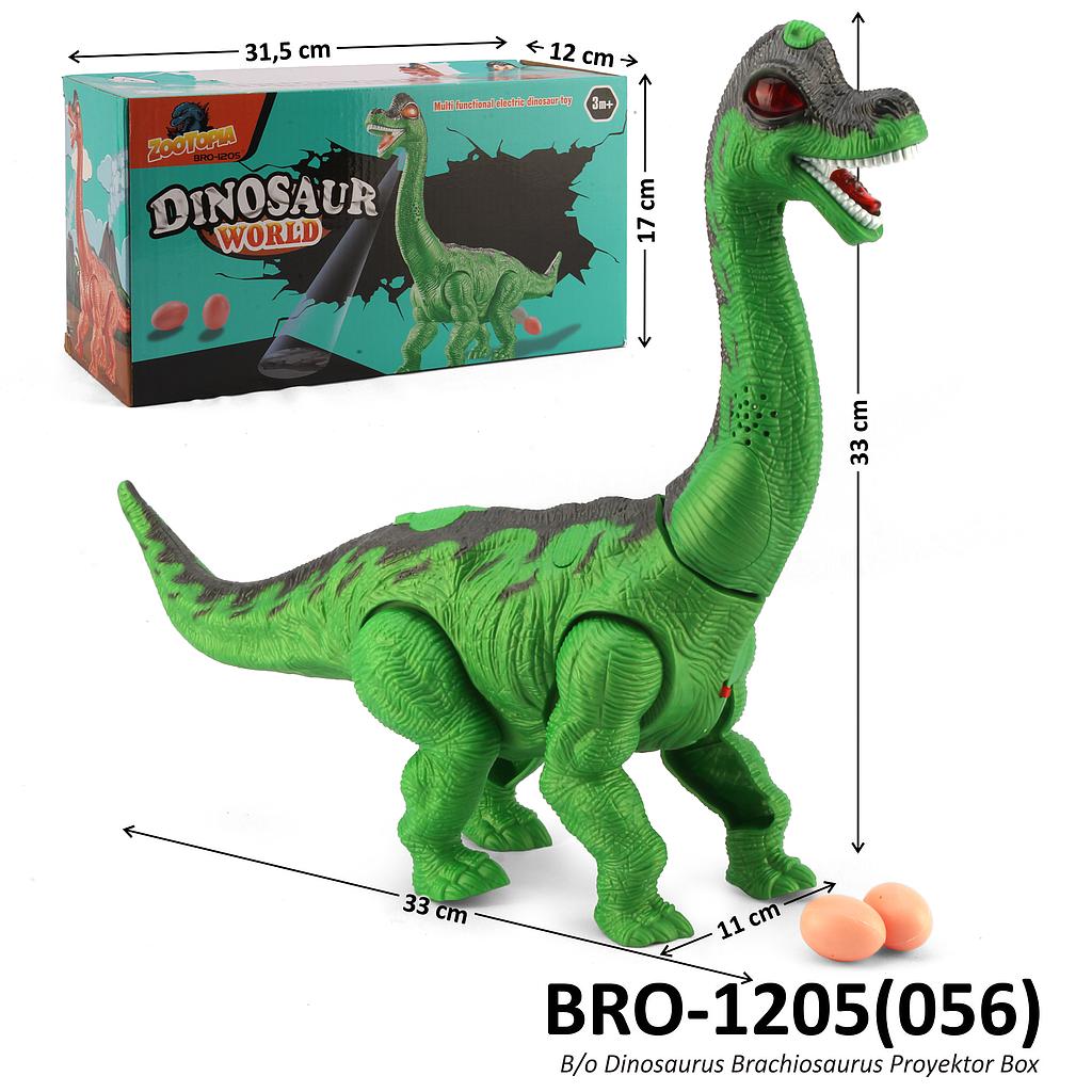Dinosaurus Brachiosaurus B/O Jalan Lampu Suara Musik Proyektor Bertelur Dinosaur World Box @48