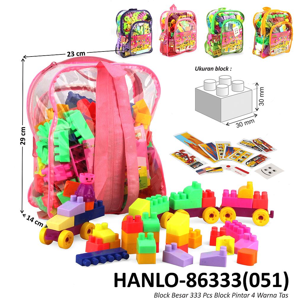 Block 30x30mm Isi 333 Pcs Block Pintar 4 Warna Block Tas Ransel @24