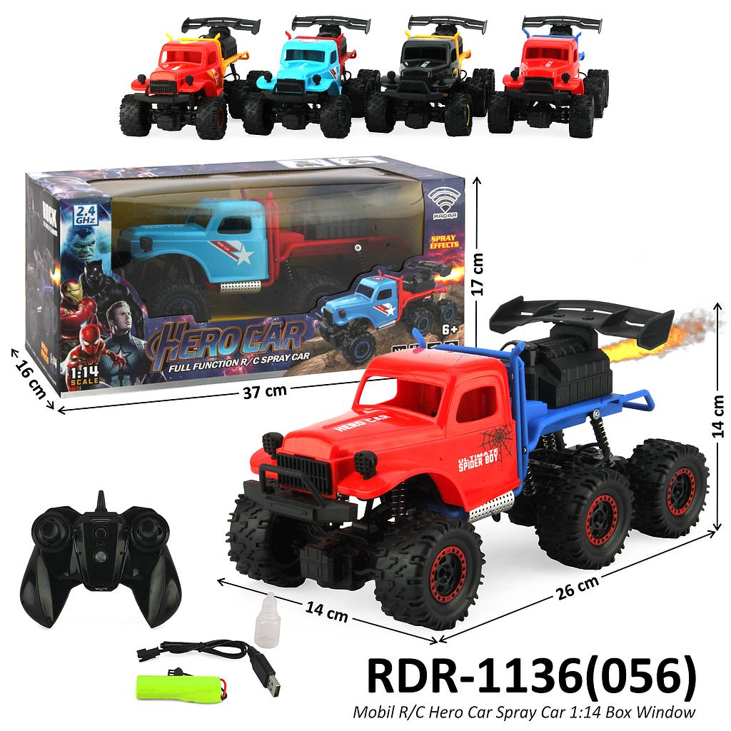 R/C Truk Avengers 6 Roda 1:14 Charge + Kabel Charge Lampu Asap Hero Car 2.4GHz 5 Channel Box Window @24
