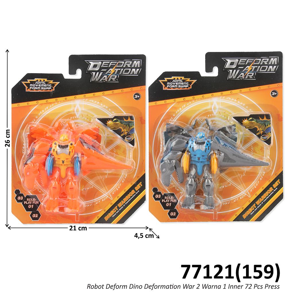 Robot Deform Dinosaurus Deformation War 2 Warna 1 Inner 72 Pcs Press @144