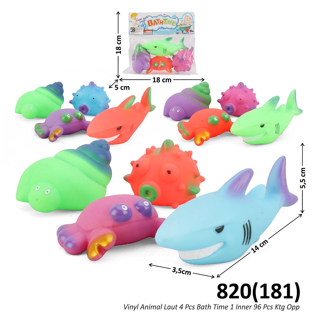 Vinyl Hewan Laut 4 Pcs Bath Time 1 Inner 96 Pcs Ktg Opp @192