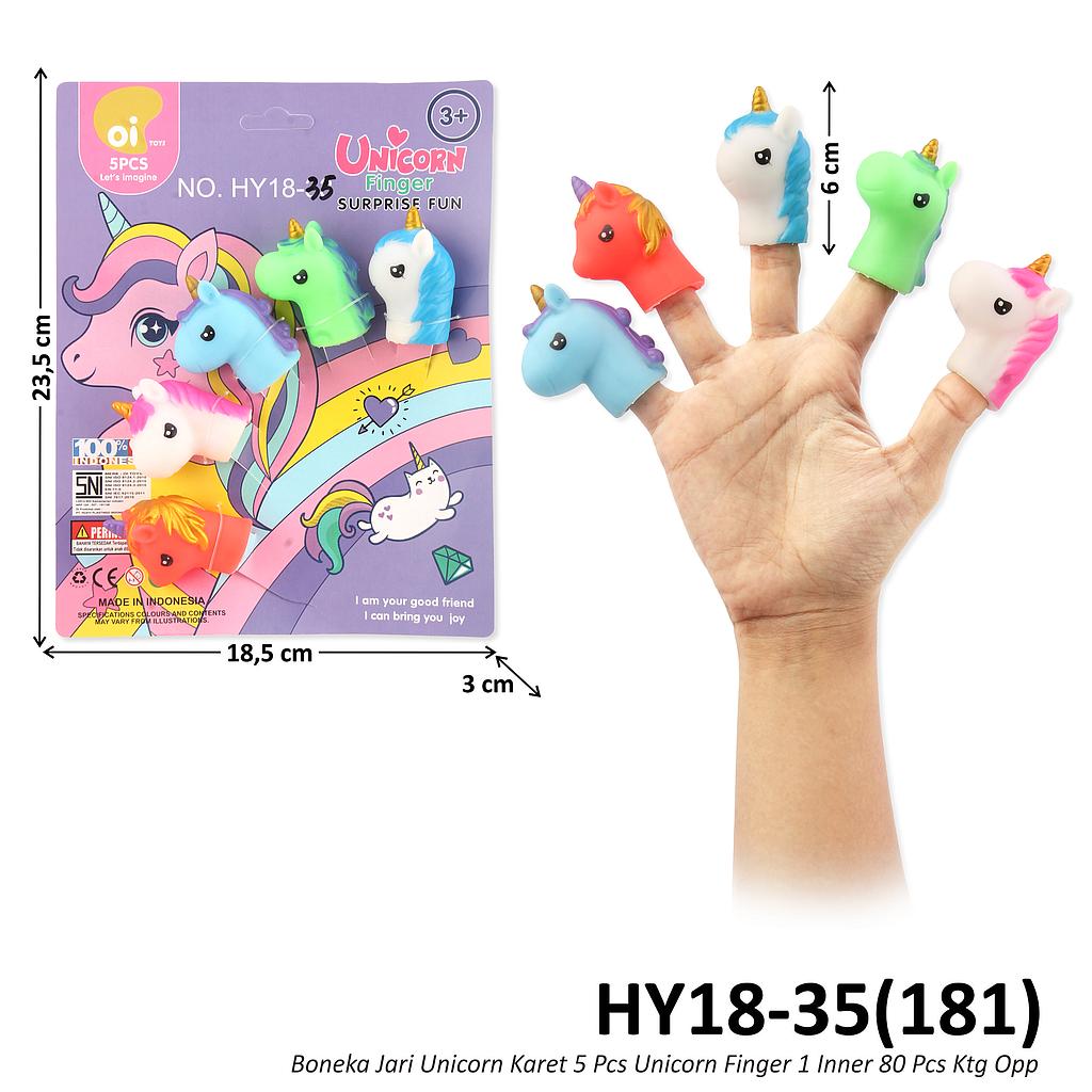 Boneka Jari Unicorn Karet 5 Pcs Unicorn Finger 1 Inner 80 Pcs Ktg Opp @160