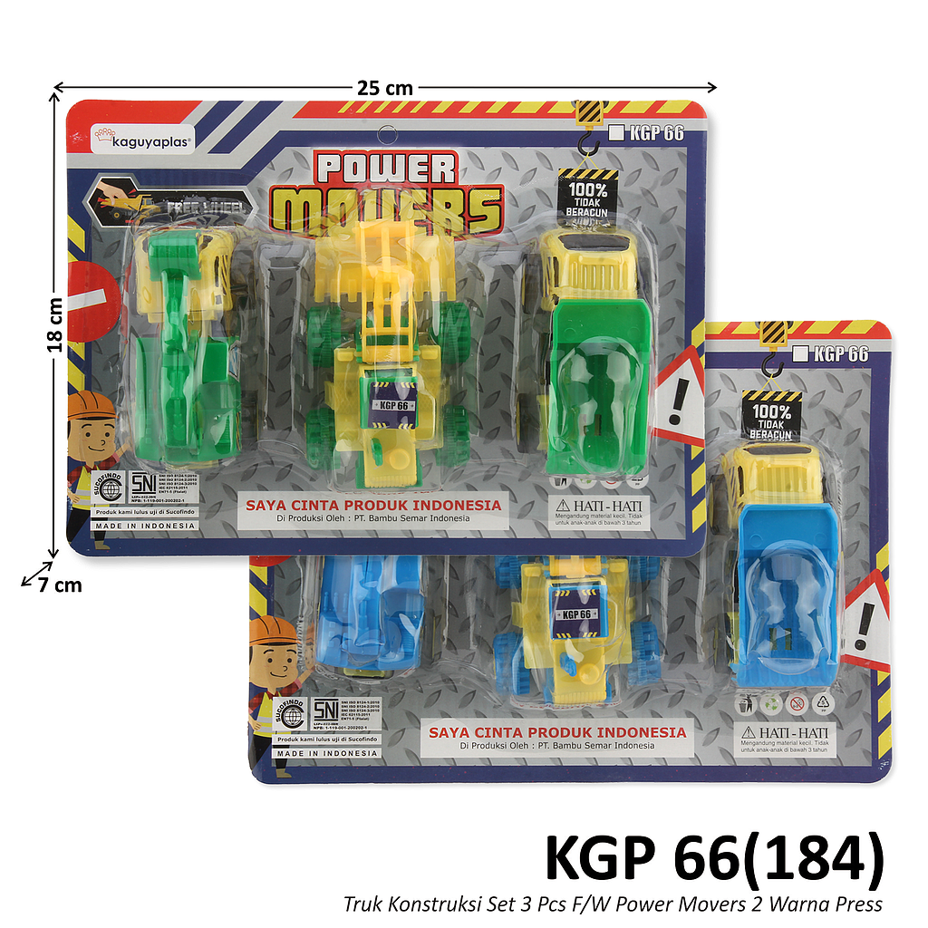 Truk Konstruksi Set 3 Pcs F/W Power Movers 2 Warna Press @80