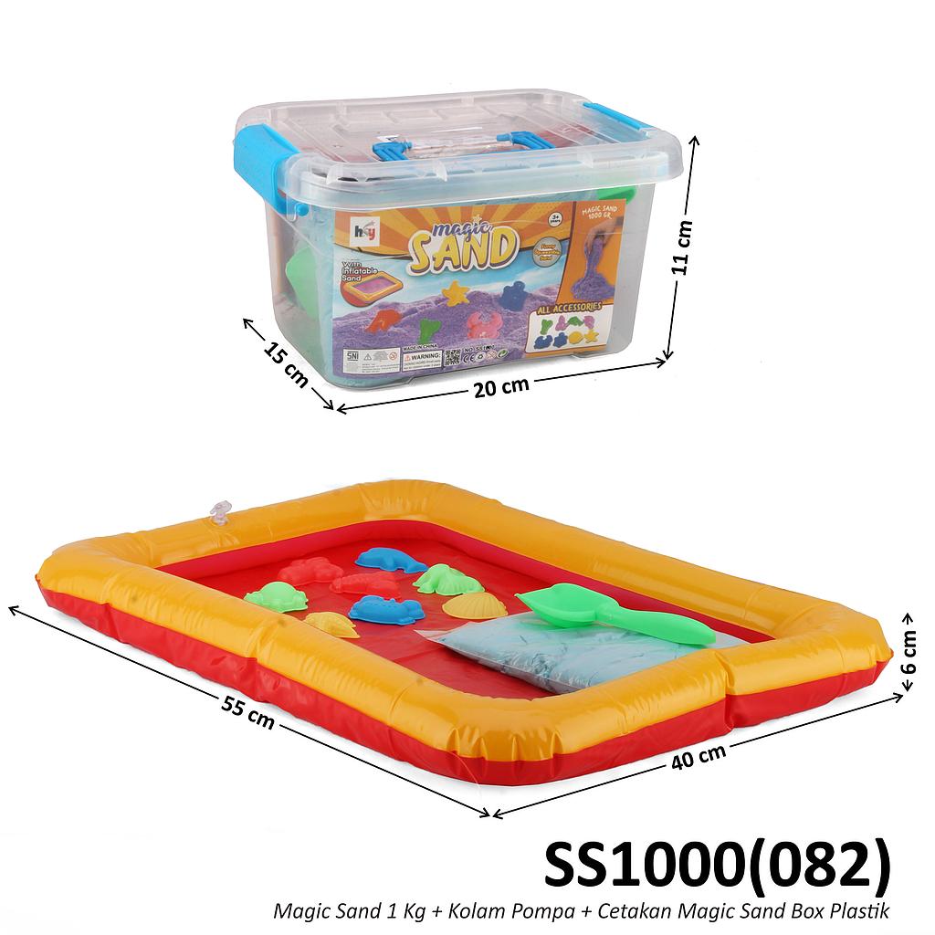 Magic Sand Set Kolam Pompa Refill 1 Kg dan Cetakan Pasir Box Plastik @0