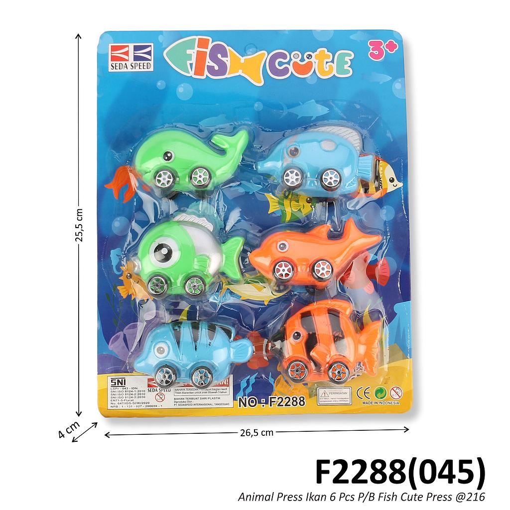 Mobil Bentuk Ikan 6 Pcs P/B Fish Cute Press @216