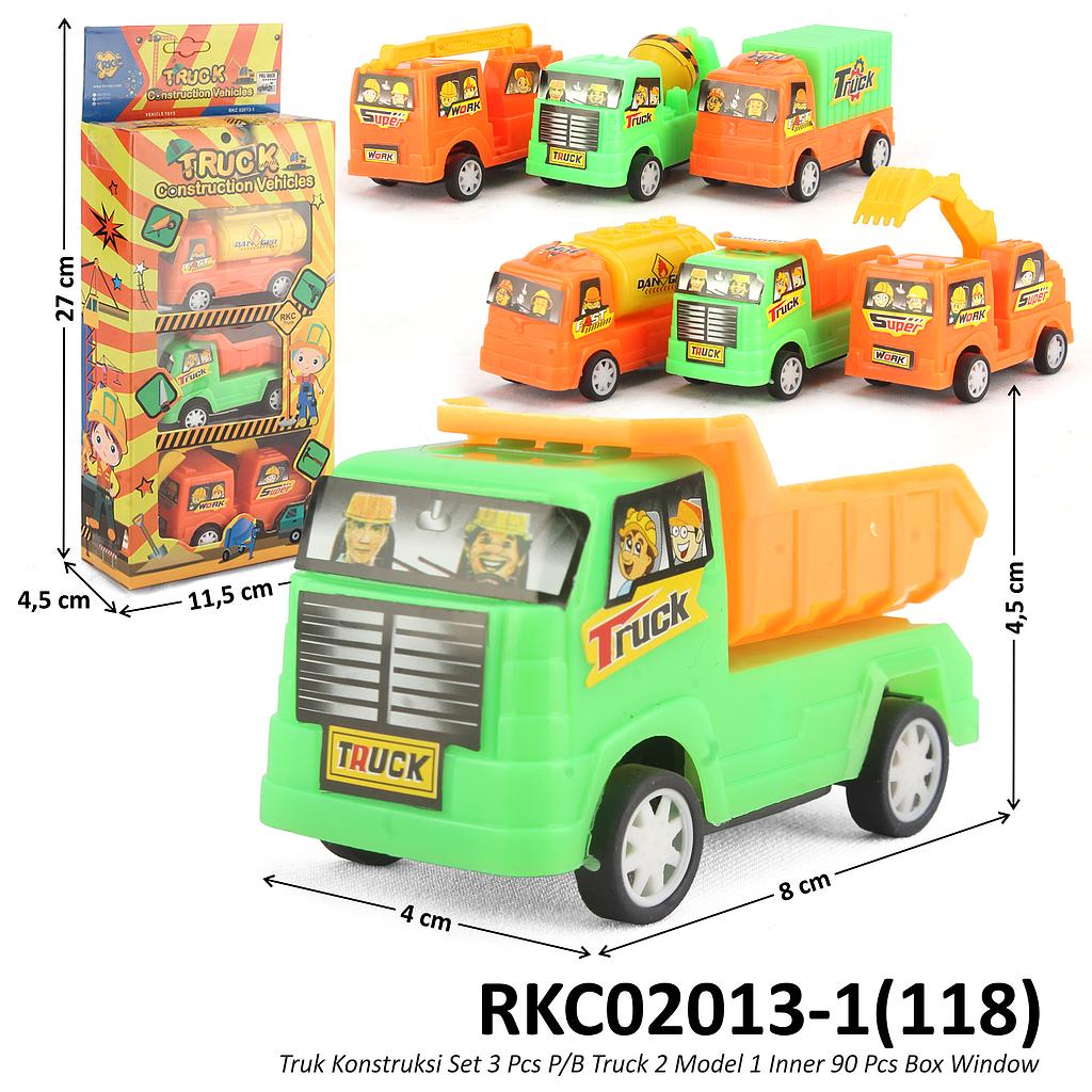 Truk Konstruksi Set 8 cm 3 Pcs P/B Truck 1 Inner 90 Pcs Box Window @180