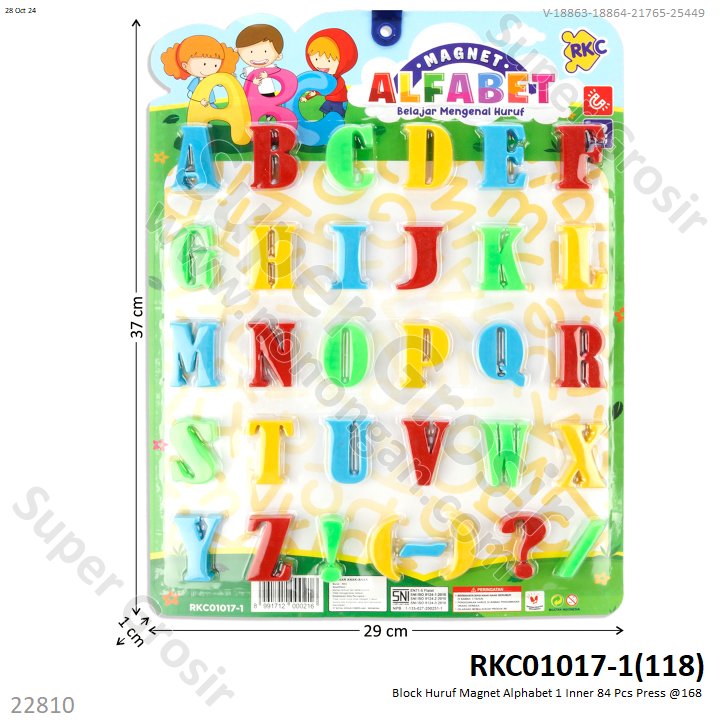 Block Huruf Magnet Alphabet 1 Inner 84 Pcs Press @168