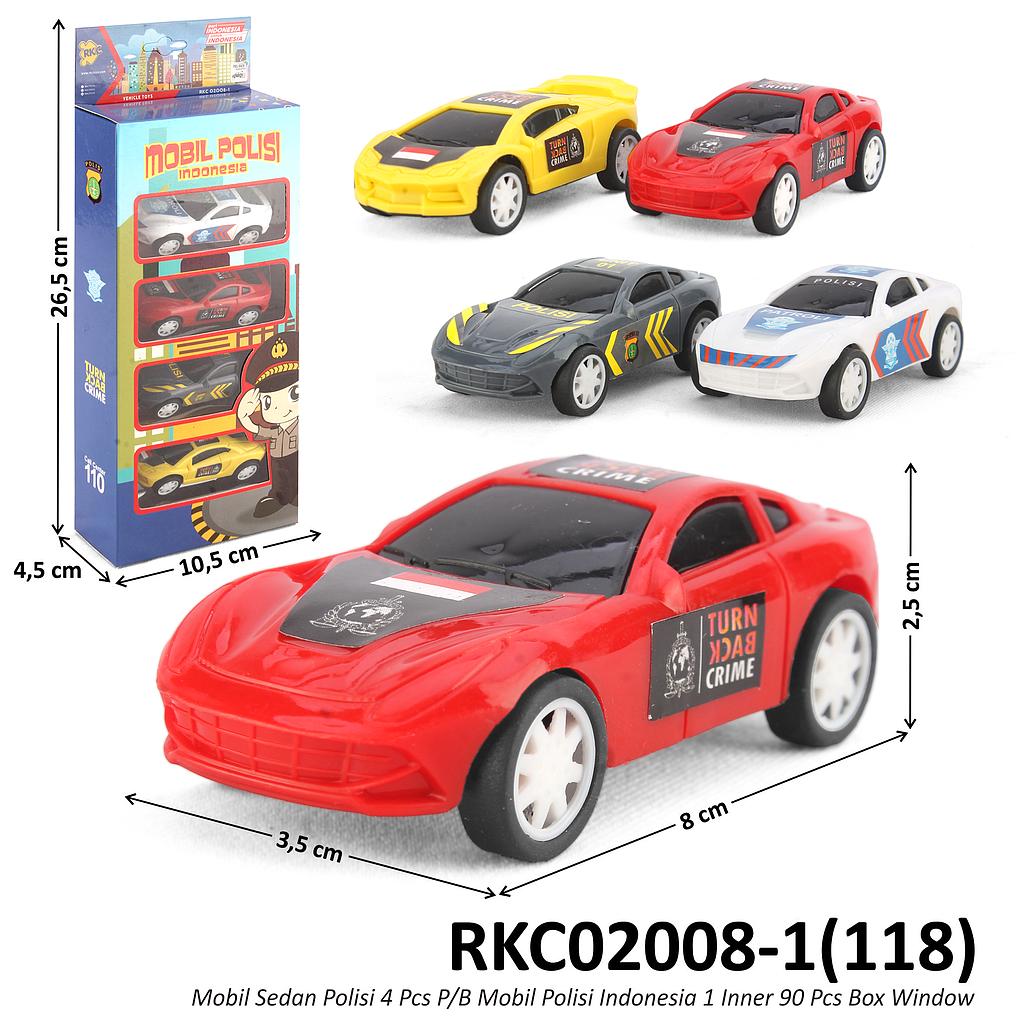 Mobil Polisi 4 Pcs P/B Mobil Polisi Indonesia 1 Inner 90 Pcs Box Window @180