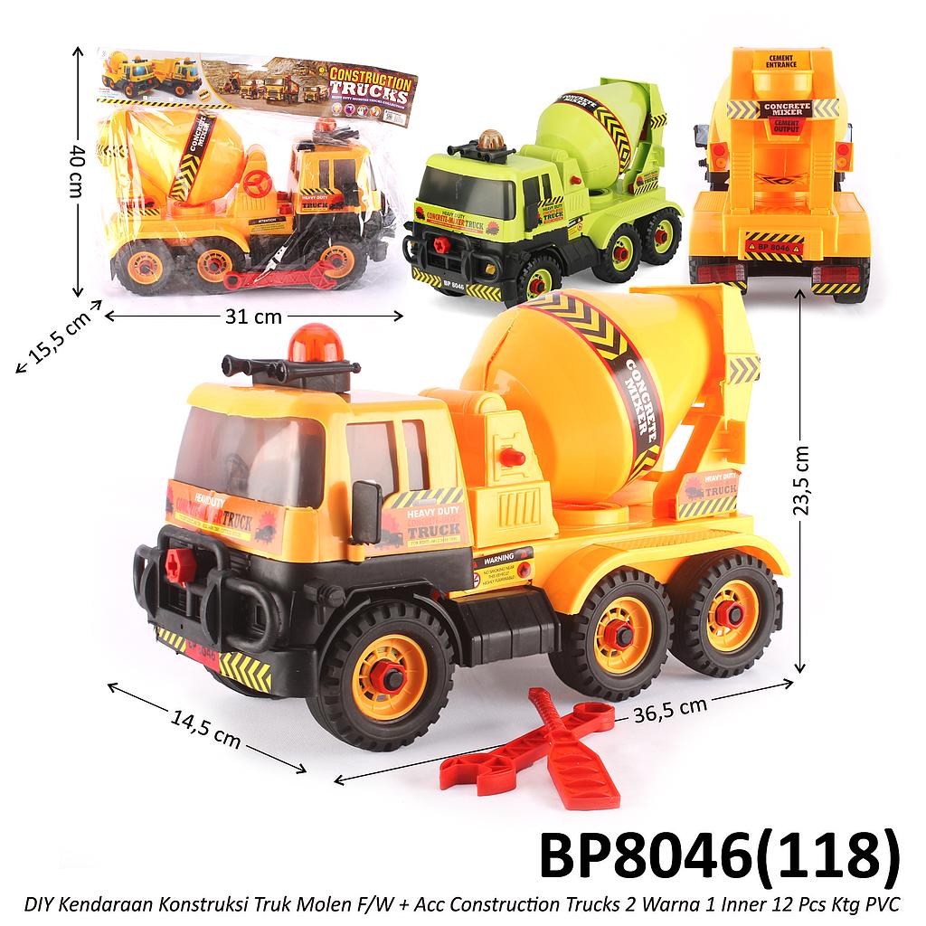 Truk Molen Tronton F/W + Obeng DIY Construction Trucks 1 Inner 12 Pcs Ktg PVC @24