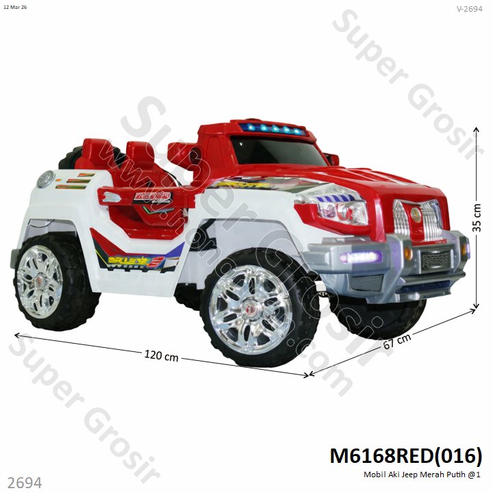 Mobil Aki Jeep Merah Putih @1