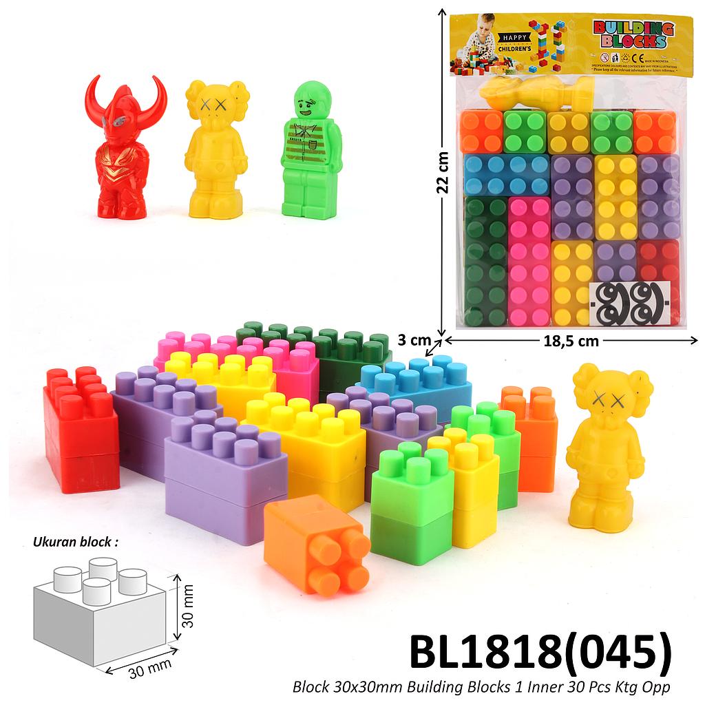 Block 30x30 mm Building Blocks 1 Inner 30 Pcs Ktg Opp @132