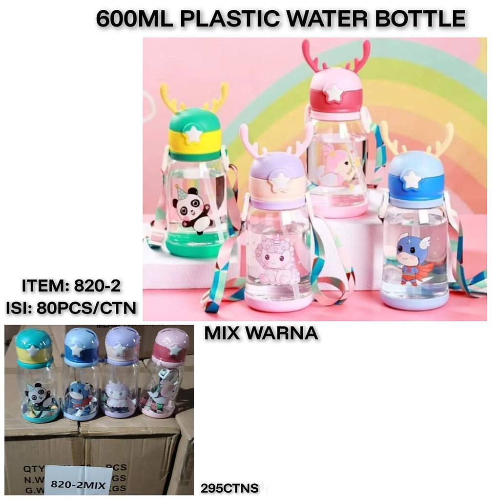 Botol Minuman Anak Tanduk Rusa 600 ml 1 Ikat 4 Pcs Ktg Shrink @80