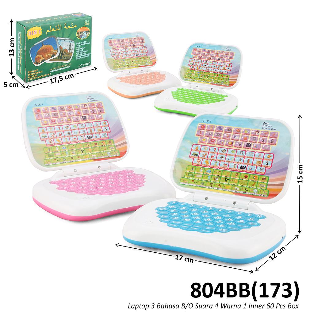Mainan Edukasi Laptop 3 Bahasa B/O Suara 4 Warna 1 Inner 60 Pcs Box @120