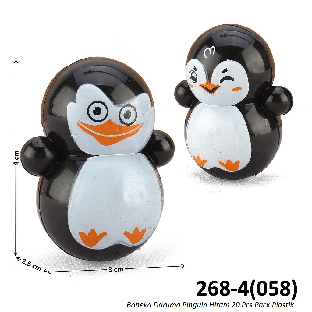 Boneka Daruma Pinguin Hitam 20 Pcs Pack Plastik @250