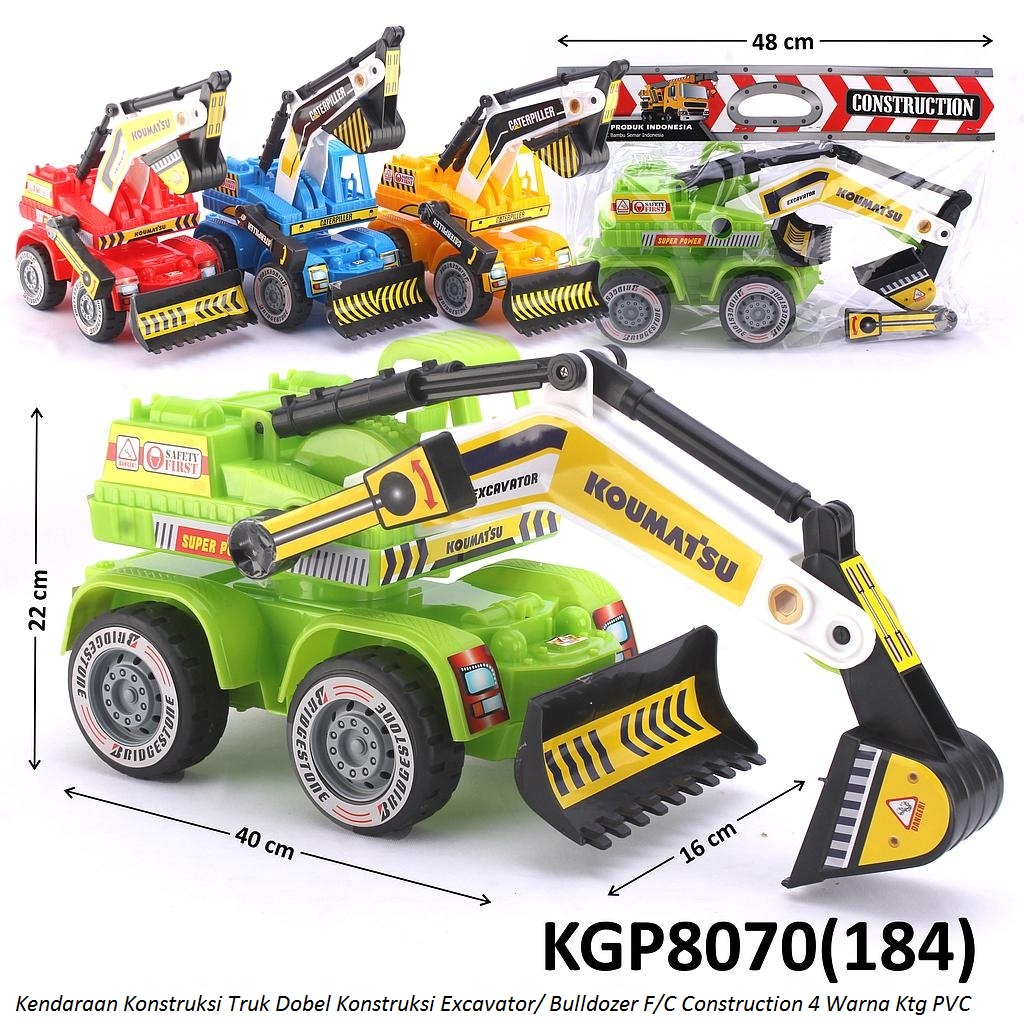 Truk Konstruksi Dobel Bulldozer Excavator F/C Construction Ktg PVC @20