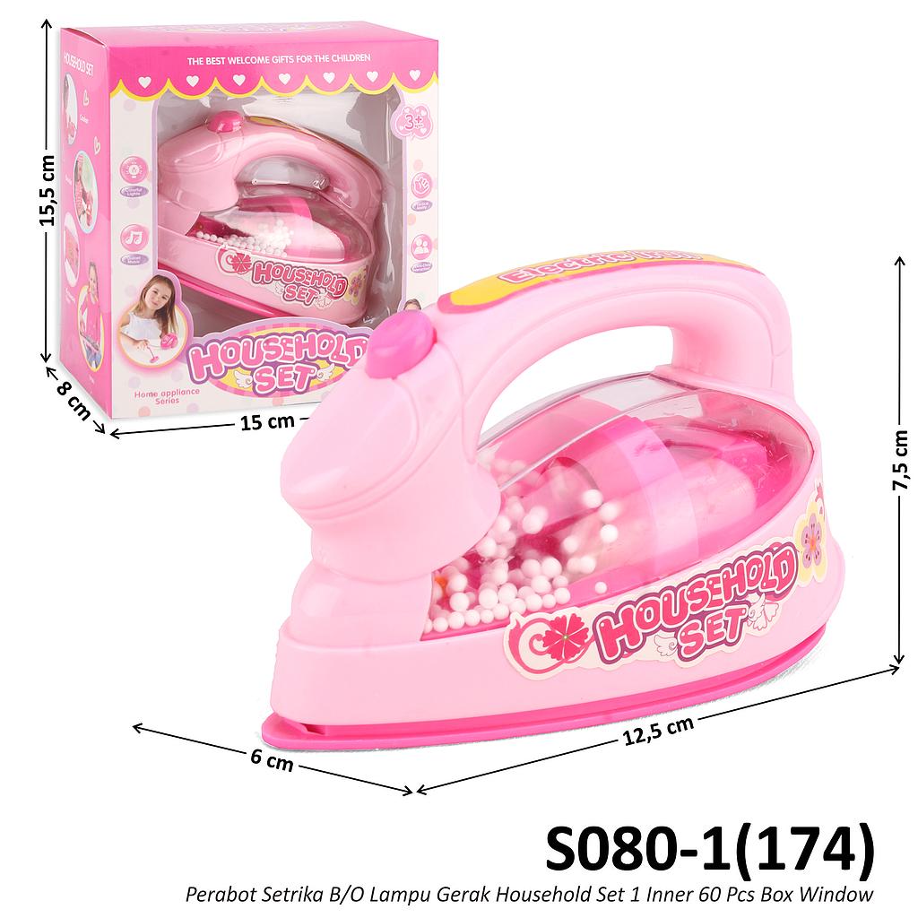 Perabot Setrika B/O Lampu Gerak Household Set 1 Inner 60 Pcs Box Window @120