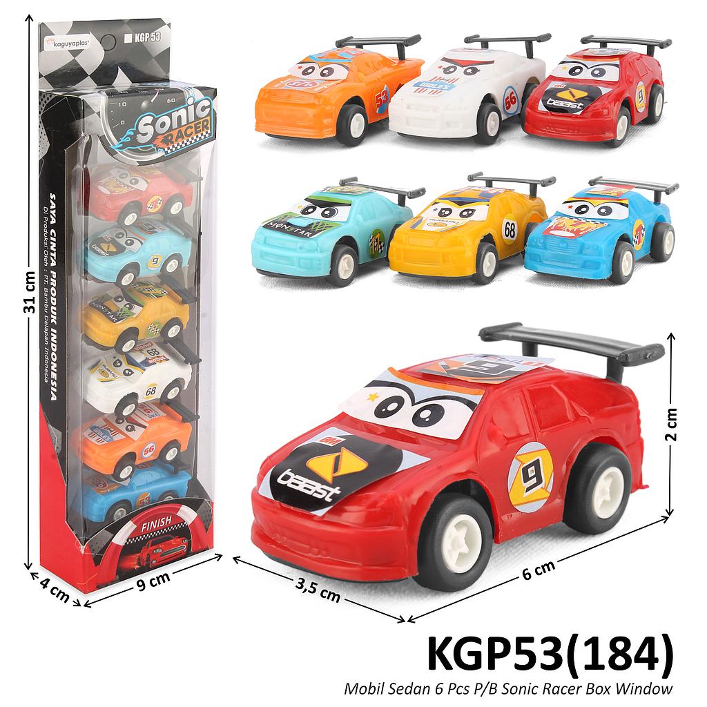 Mobil Karakter Set 6 Pcs P/B Sonic Racer Box Window @96