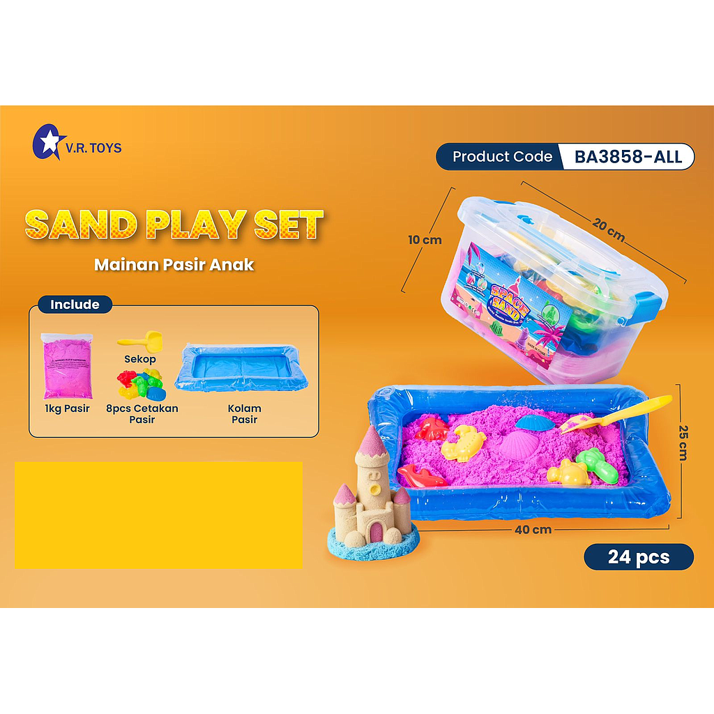 Magic Sand Set Kolam Pompa Refill 1 Kg dan Cetakan Space Sand Box Plastik @24