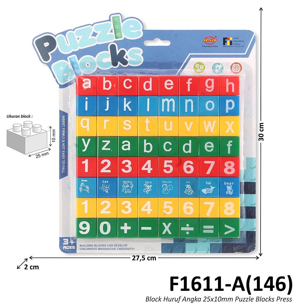Block Angka &amp; Huruf 25x10 mm Puzzle Blocks Press @168