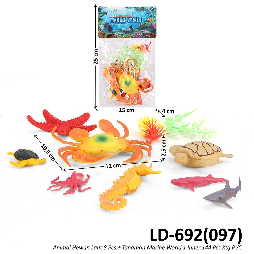 Hewan Laut 8 Pcs + Tanaman Marine World 1 Inner 144 Pcs Ktg PVC @288