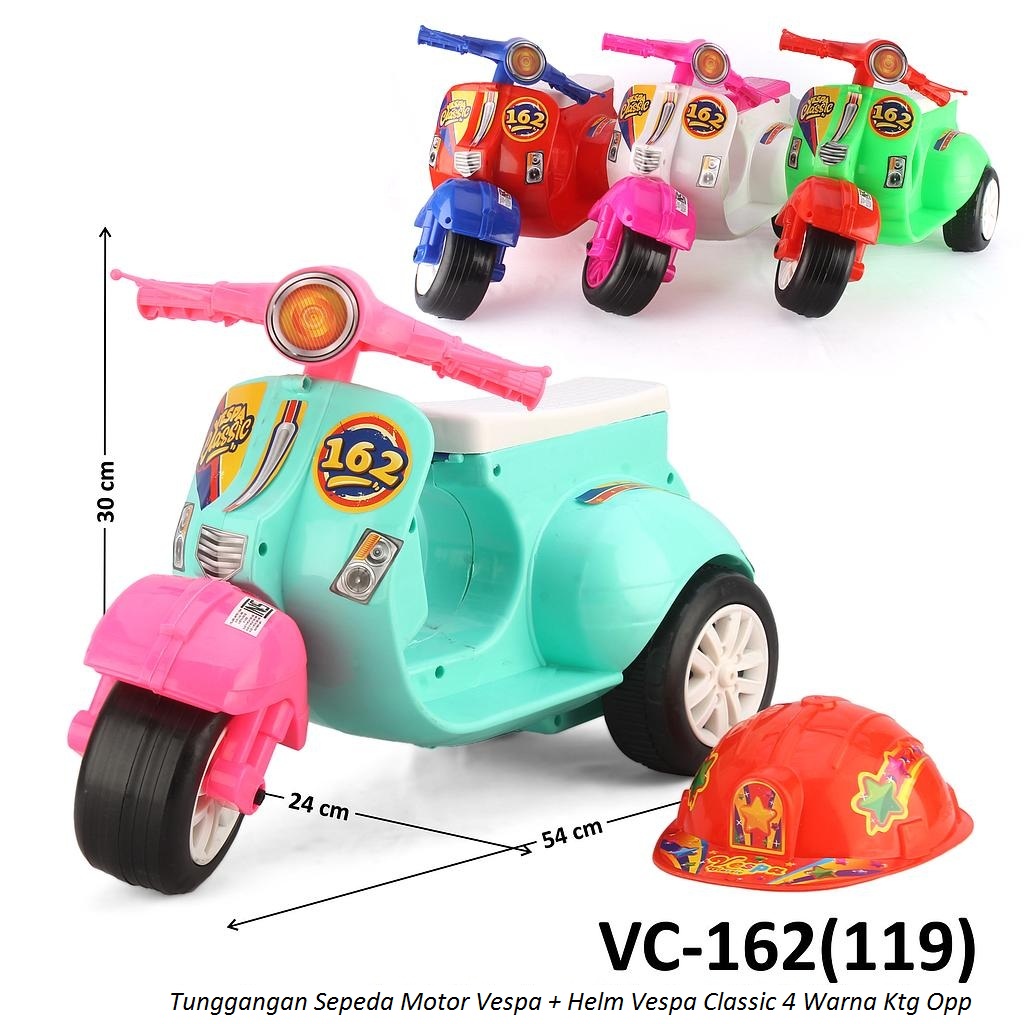 Tunggangan Sepeda Motor Vespa + Helm Vespa Classic 4 Warna Ktg Opp @9