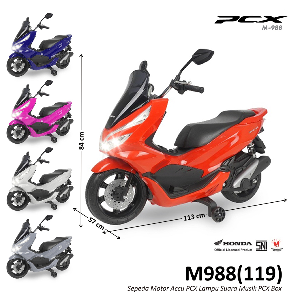 Tunggangan Sepeda Motor Aki PCX Suara Musik Lampu Box @1