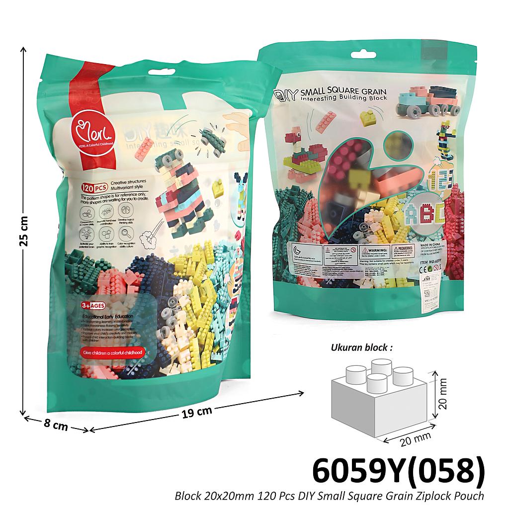 Block 20x20 mm 120 Pcs Square Building Blocks 6059Y 1 Inner 48 Pcs Ziplock Pouch @96